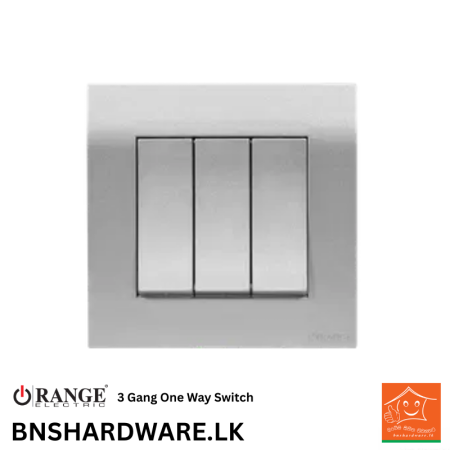 Akoya 3 Gang One Way Switch - Orange