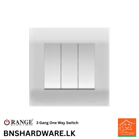 Akoya 3 Gang One Way Switch - Orange