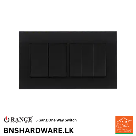 Akoya 5 Gang One Way Switch - Orange
