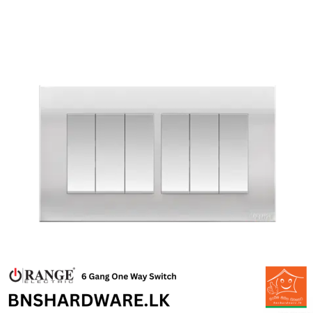 Akoya 6 Gang One Way Switch - Orange