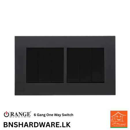 Akoya 6 Gang One Way Switch - Orange