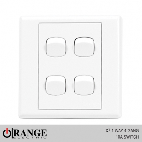 Orange X7 1 Way 4 Gang 10A Switch