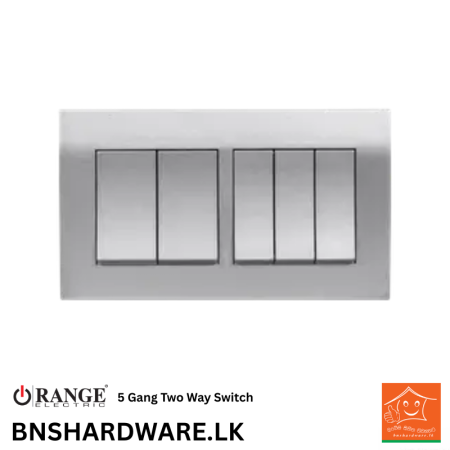 Akoya 5 Gang Two Way Switch - Orange