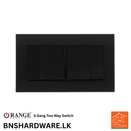 Akoya 6 Gang One Way Switch - Orange