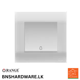 Akoya Bell Press 1 Gang One Way Switch - Orange