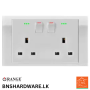 Akoya 13A Twin Socket with Indicator  - Orange