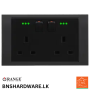 Akoya 13A Twin Socket with Indicator  - Orange