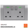 Akoya 13A Twin Socket with Indicator  - Orange
