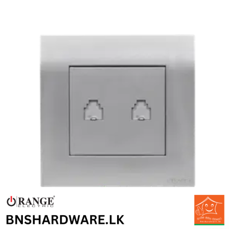 Akoya 2 Gang Telephone Socket  - Orange