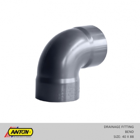 Anton Drainage Fittings - DR/Bend 40 x 88