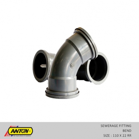 Anton Sewerage Fittings - Sewerage Bend 110 x 22 RR