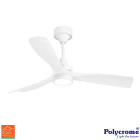 DC Ceiling Fan (White) with Light - Polycrome
