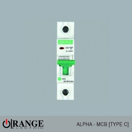 Orange MCB Alpha 1 Pole Type - C