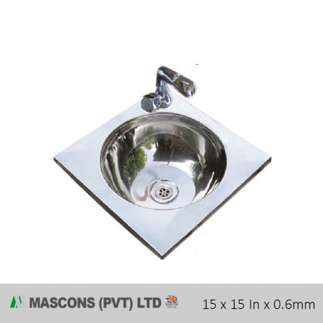 Sink 15 x 15 In x 0.6mm (Bowl Only) (Lay On)
