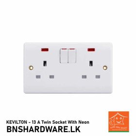 Buy Kevilton 13 A Twin Socket with Neon Online in Sri Lanka | High-Quality Electrical Switches at Best Prices