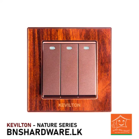 Buy Kevilton 3 Gang 1 Way Switch Mahogany Online in Sri Lanka | High-Quality Electrical Switches at Best Prices