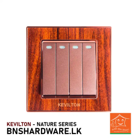 Buy Kevilton 4 Gang 1 Way Switch Mahogany Online in Sri Lanka | High-Quality Electrical Switches at Best Prices