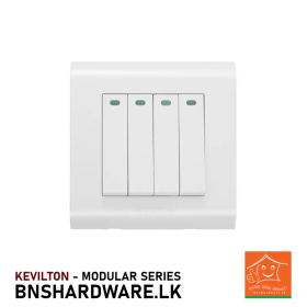 Buy Kevilton 4 Gang 1 Way Modular Switch White Series Online in Sri Lanka | High-Quality Electrical Switches at Best Prices
